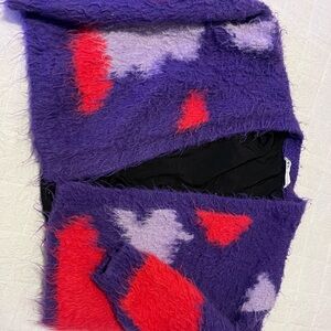 Zara Purple and Red Fuzzy Jacket